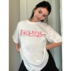网图有货夏季美式红唇大V印花纯棉短袖T恤男女情侣上衣A582-P25，男装T恤，星座1505
