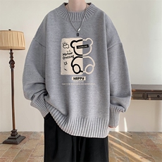 半高领毛衣男士大码针织衫男毛线衣男M18352-P45加绒款-P65，男装针织衫/毛衣，电商A040