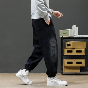 棉 M-8XL 秋季新款大码束脚潮流休闲卫裤 109-K006-P55图片