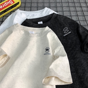 数据款 250克重磅砂洗硅胶印花天丝棉冰丝短袖T恤JF202-特P38控58图片