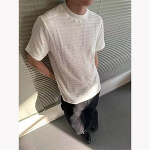 25新款夏季静奢混纺肌理感夏季短袖坑条T恤基础打底衫DT03 P40图片