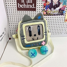 AI毛绒玩具包 新款小猫痛包可爱ins风少女毛绒潮百搭卡通单肩毛毛斜挎包包软妹