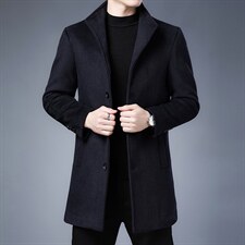 羊毛呢子外套男秋冬中长款立领妮子风衣休闲呢子大衣SJM802-P170