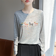 2025年秋季长袖单件通勤常规时尚百搭休闲针织衫，女装针织衫/毛衣，绒宛羊绒