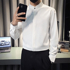 B216CS361P452025秋装新款男士立领新中式长袖衬衫非网图，男装衬衫，电商B216（原B302）