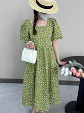 盐缩连衣裙显白气质，女装连衣裙，欧妮卡蒂蔓