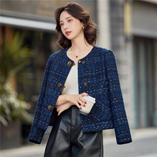 2025年冬季新款粗花呢亮丝小香风外套，女装短外套，依路服饰