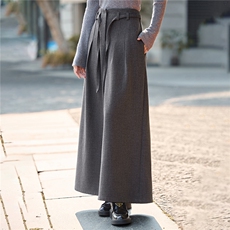 现货新款女士阔腿裤2025年冬季时尚羊毛呢抽绳裤子，女装休闲裤，火爆靓佳人