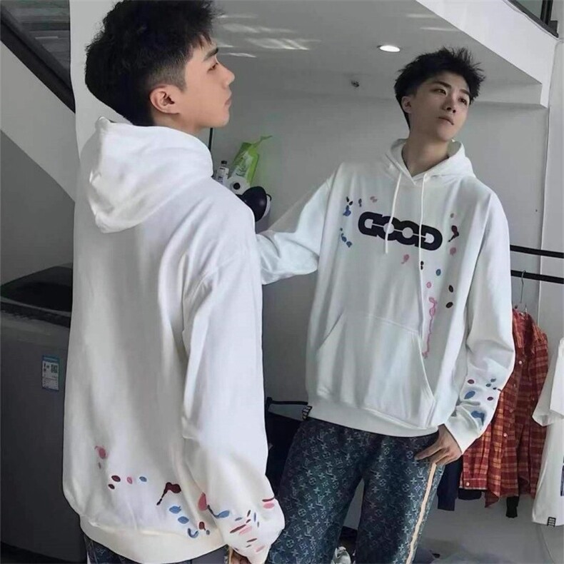 JY468-P48网红新款涂鸦字母百搭时尚秋冬连帽卫衣,男装卫衣,星座1501-3