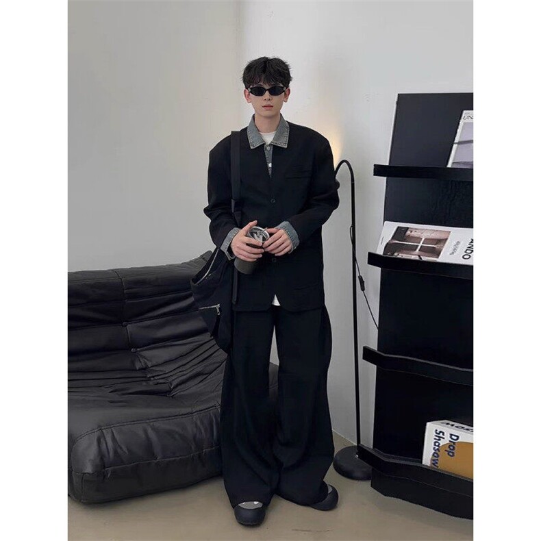 现货美士假两件牛仔西装外套JK0134-P95,男装夹克,星座313A(原308A-2)