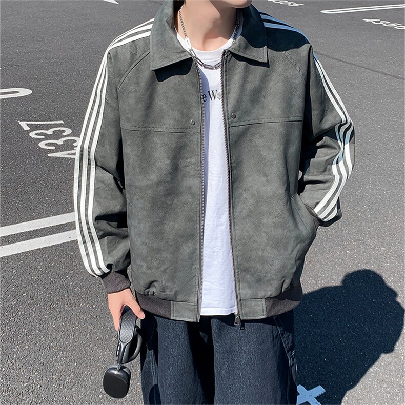 翻领晕染水洗皮衣夹克高级感工装外套JK06625-P80，男装皮衣，星座308B-2