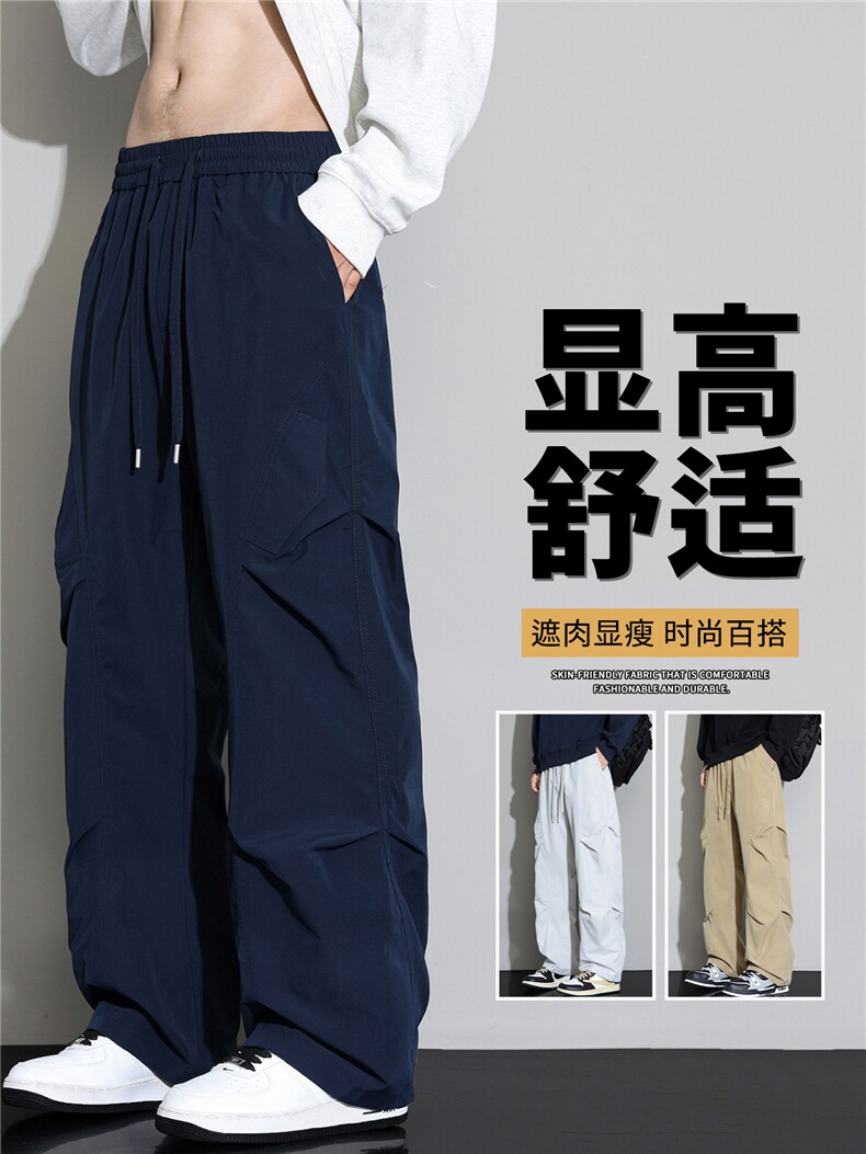 抖音品质工装宽松直筒户外工装阔腿休闲裤A146-GY585特p25量大优,男装休闲裤,HDA146