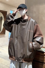港风肩膀民族风大码夹克男情侣皮衣男女外套男JK8756P110控149，男装夹克，星座226-1