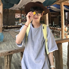 假两件亨利领t恤男款夏季重磅短袖cleanfit复古五分袖潮T7067，男装T恤，星座1116A（原606A-3）