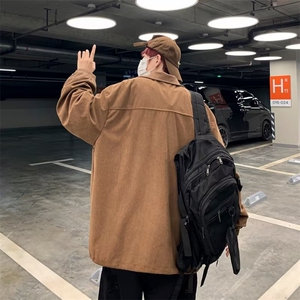 新款灯芯绒外套男春秋美式复古夹克日系休闲工装上衣服W5020-P55图片