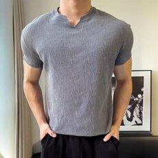 重磅GYM肌理V领透气弹力健身短袖JS15-特批35，男装T恤，星座313A(原308A-2)