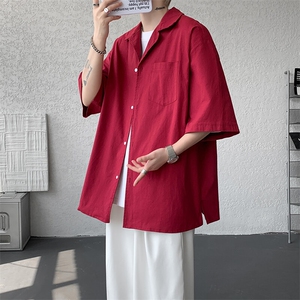 8XL-M亚麻短袖衬衫男夏薄款宽松休闲百搭大码半袖衬衣DC28002P50图片