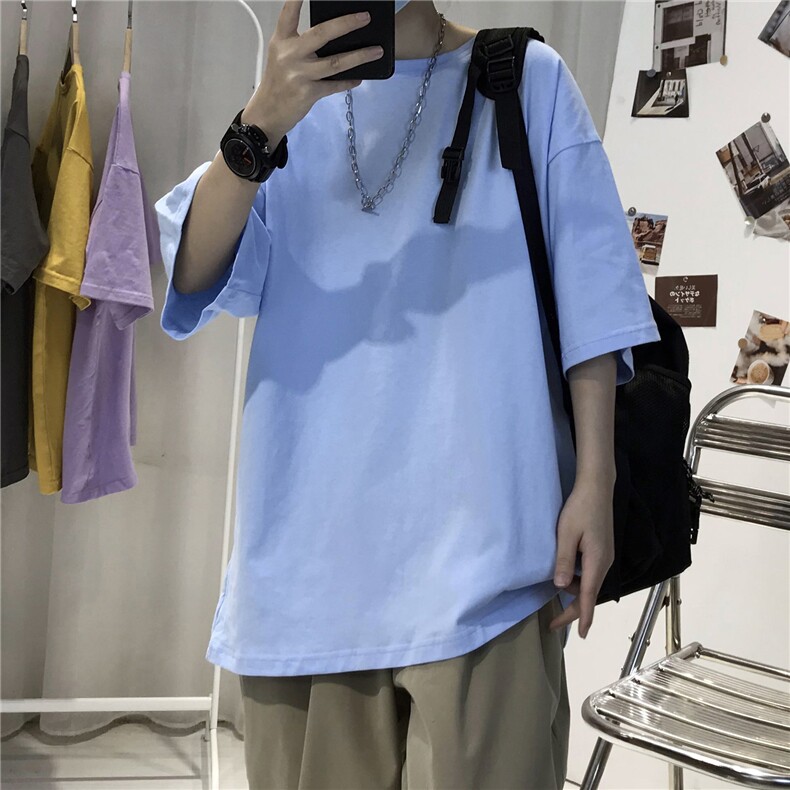 T300纯棉200克S-5XL10色选T恤光版纯色T抖音直播供货大码,男装T恤,星座115A-3