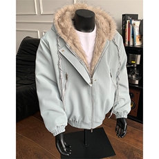 美式复古座山雕连帽棉服加厚保暖夹克宽松外套XZ514-2-25104-P128，男装夹克，星座514-2(原B239)