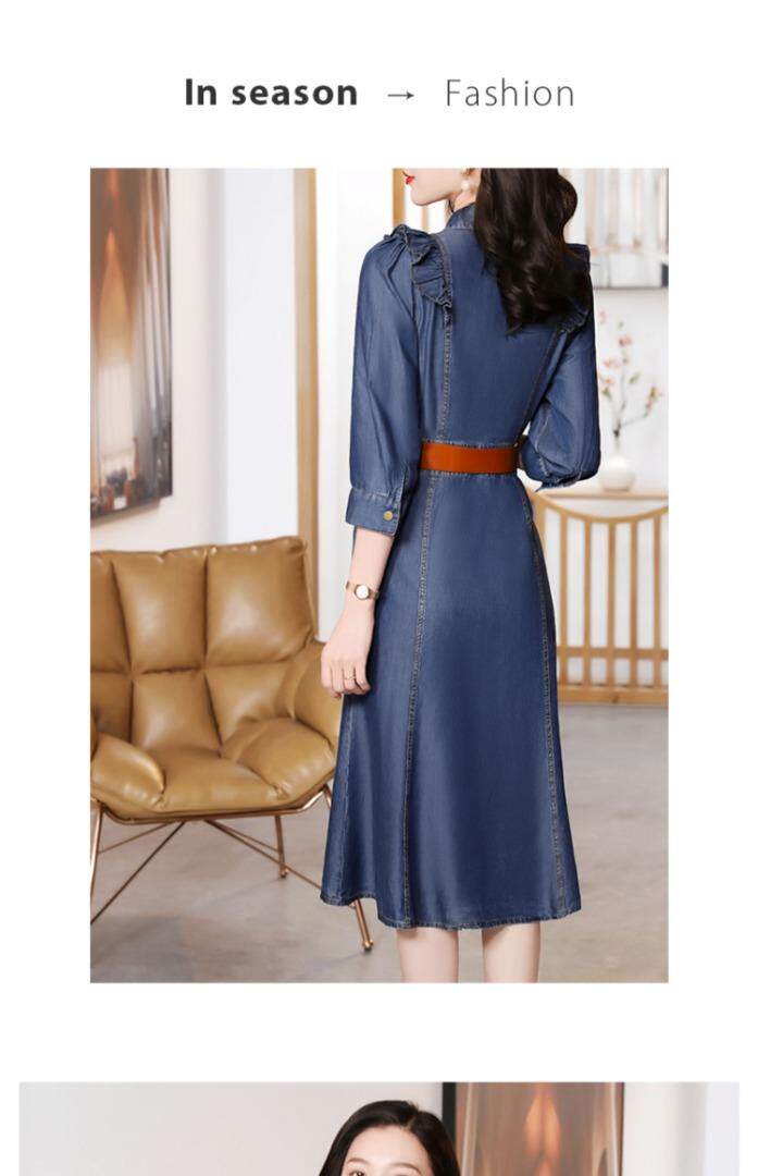 现货牛仔连衣裙，女装连衣裙，迪蔓君翔