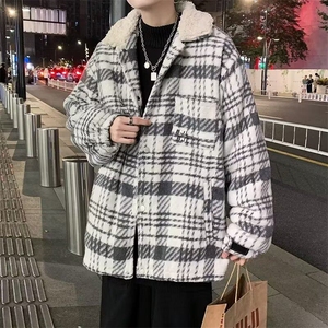 男士韩版潮流羊羔毛休闲夹克休闲翻领呢子外套男 CC024-P78图片
