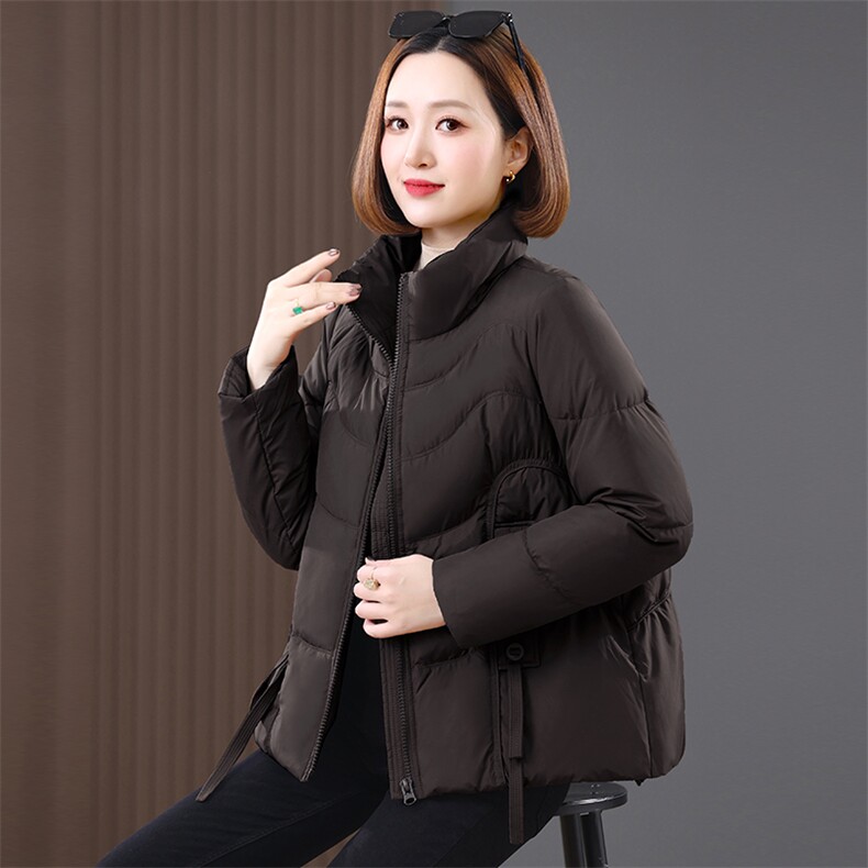 冬季新款2024年羽绒服女加厚短款防风经典立领白鸭绒,女装羽绒服,涵誉