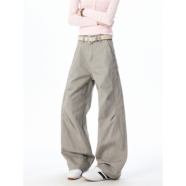 XT093-秋冬高品300g洗褪面料褶位拼接小弯刀休闲裤(P50X88)1，男装休闲裤，电商C315