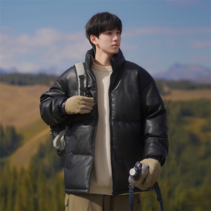 特批P70无差价冬款立领PU皮棉服外套男士防泼水保暖大码棉衣M2916图片