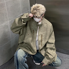 高街机动皮衣美式潮牌骑行服皮夹克外套光板二开A406JK193特P85，男装夹克，星座309（原A406）