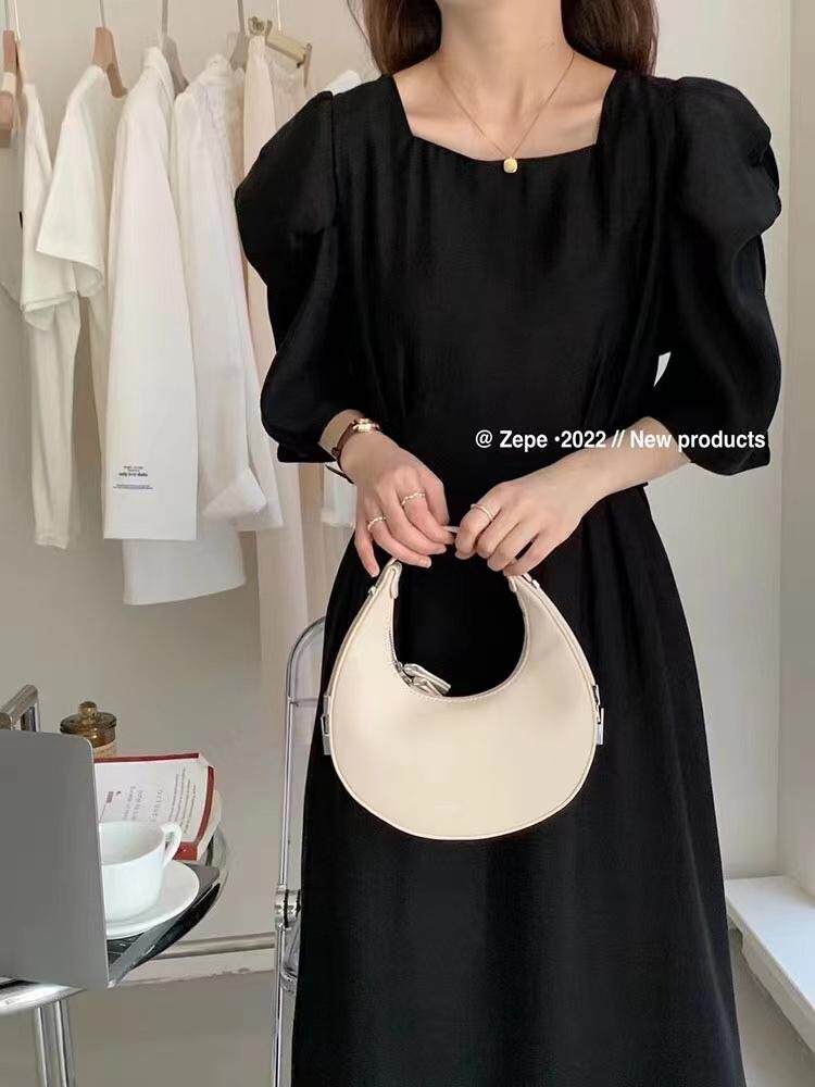 【郁金香盛开】夏季新款面料立体泡泡袖连衣裙，女装连衣裙，Waves smile