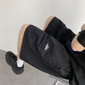 2025夏季新款美式高街休闲裤潮男短裤大码五分裤DK1375-P35控48,衣服搭配夏天裤子大码图片