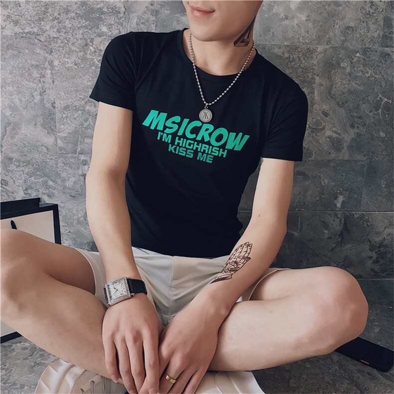 夏季上衣男短袖修身t恤网红社会精神小伙潮流小衫C301B-DT24,男装T恤,电商C301B