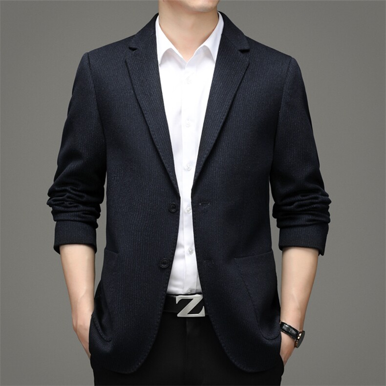 羊毛西服秋冬新款中年休闲西装爸爸装百搭潮上衣HM8510-P390,男装西服,电商B212（原钱塘6029）
