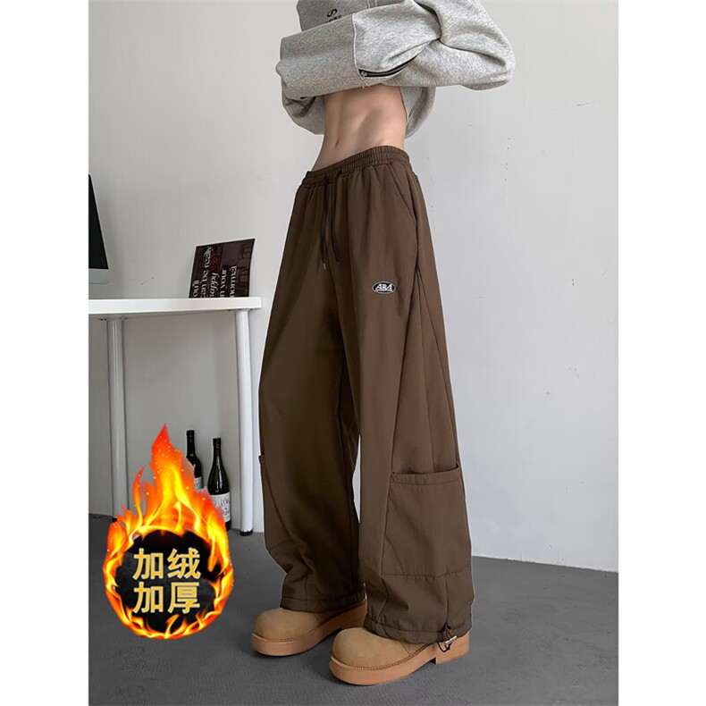 大口袋弯刀裤男女秋冬季新款宽松阔腿工装裤休闲裤子KA665,男装休闲裤,星座1116A-1（原606A）