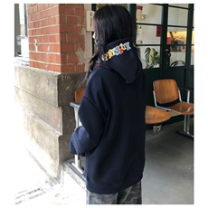 1506-1/WAT131/P44潮牌美式彩色字母刺绣连帽卫衣女秋冬，男装卫衣，星座1506