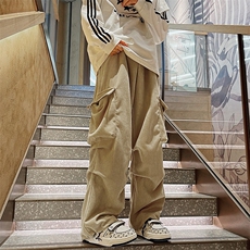 灯芯绒工装休闲裤男港风潮流大口袋个性2024春季ins长裤K4838-P41，男装休闲裤，星座412-3