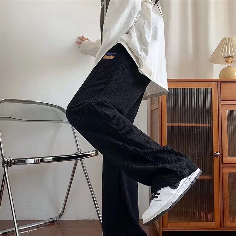 灯芯绒卫裤春秋季新款加绒直筒休闲裤宽松阔腿运动长裤B31/P32,男装休闲裤,星座506