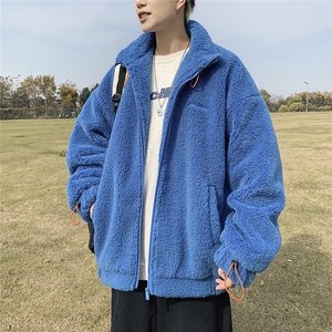 港风外景冬季宽松百搭棉服男羊羔毛情侣棉衣外套男7956P105控149图片