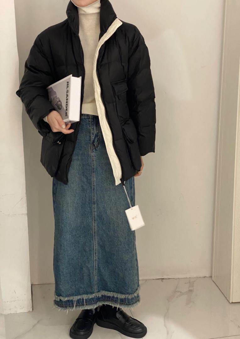 拼色羽绒服，女装羽绒服，驿谷