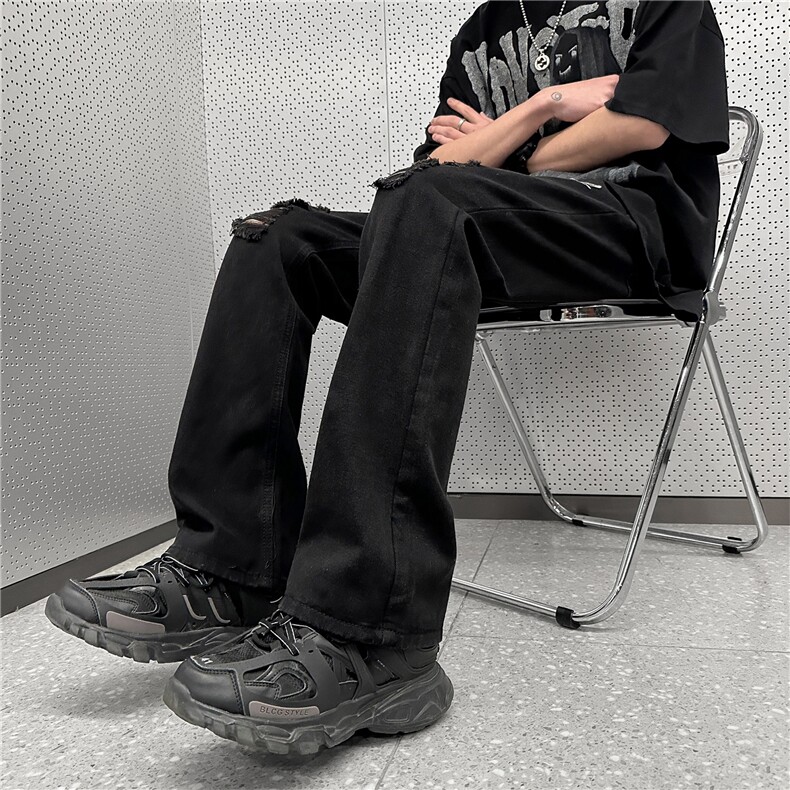 高街破洞牛仔裤新款高个子休闲长裤A061-JM5198-P60控78,男装牛仔裤,电商A061-1