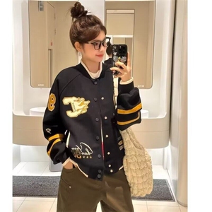 美式棒球服外套女2025年春季新款刺绣宽松设计感休闲学生夹克上衣图片