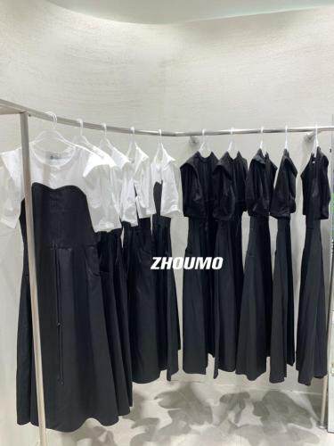 韩式抽绳黑白2??色连衣裙，女装连衣裙，周末