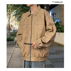 罗蒙美式复古街头百搭机车皮衣男士2025春秋季防风廓形宽松外套男，男装夹克，星座506A