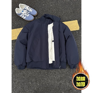 现货冬季美拉德立领飞行夹克廓形高街棒球服加棉加厚棉衣外套图片