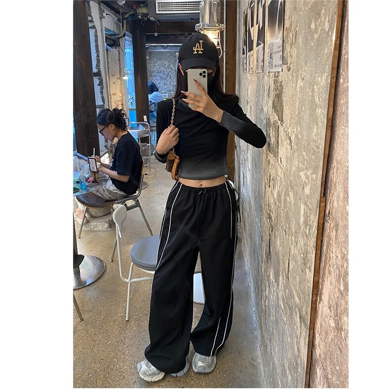 青少年阔腿裤男士夏季薄款垂感冰丝裤情侣宽松速干运动卫裤XXK32,男装休闲裤,星座208-5