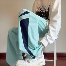 秋季衔接款美式运动撞色拼接宽松休闲裤B315-K24262-特p35控68，男装休闲裤，电商B315