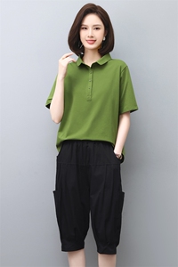 时尚休闲套装女夏2023新款宽松洋气减龄短袖T恤休闲裤两件套图片