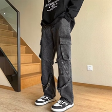 牛仔裤男春季潮大码休闲裤子高街N8828P58，男装牛仔裤，星座1116-2