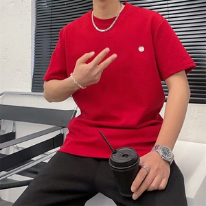 2025新款男士百搭休闲半截袖上衣圆领简约纯色短袖T恤男潮韩版图片