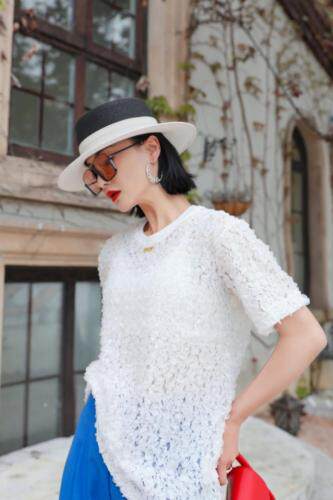 镂空T，女装，艾梵煕尔